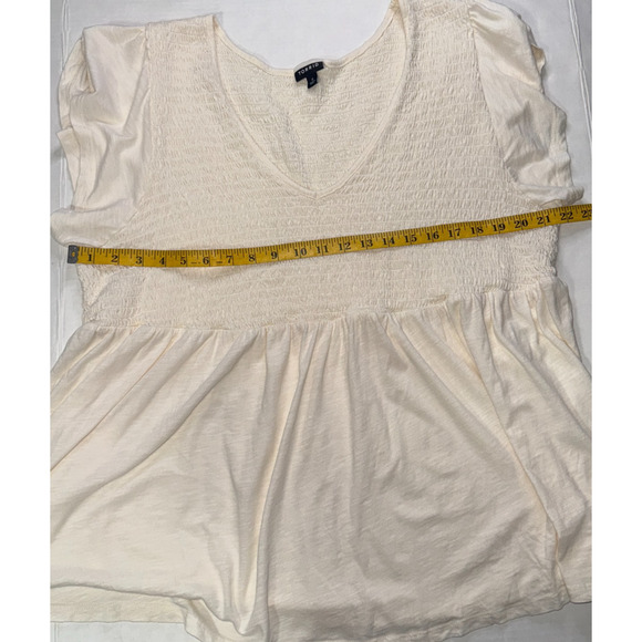 Torrid Womens 4X Top Smocked Babydoll V-neck Flowy Casual Basic Essential Simple - Picture 3 of 8